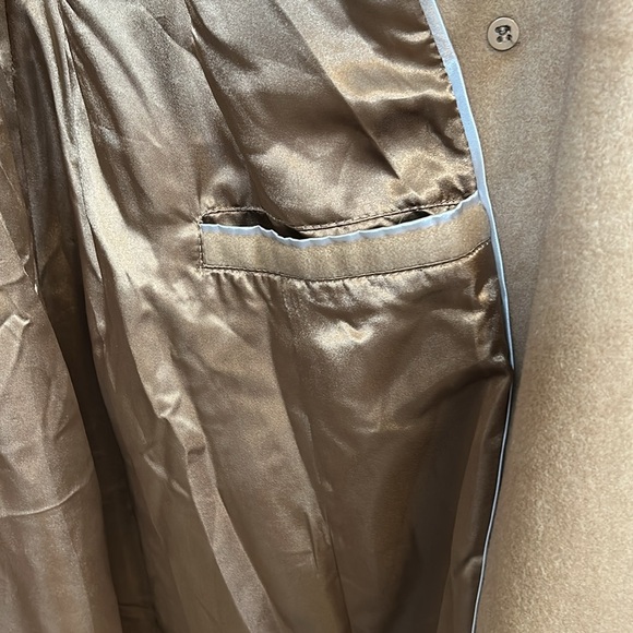 Dkny Wool Blend Double Breasted Single Button Belted Tan Midi Coat size S - Picture 15 of 16